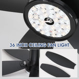 Surtime 42" Ceiling Fans with Lights-Low Profile Ceiling Fan with Light and Remote/APP Control,Flush Mount,DC Reversible,LED Dimmable Blakc Ceiling Fans for Bedroom,Indoor/Outdoor Patio Use