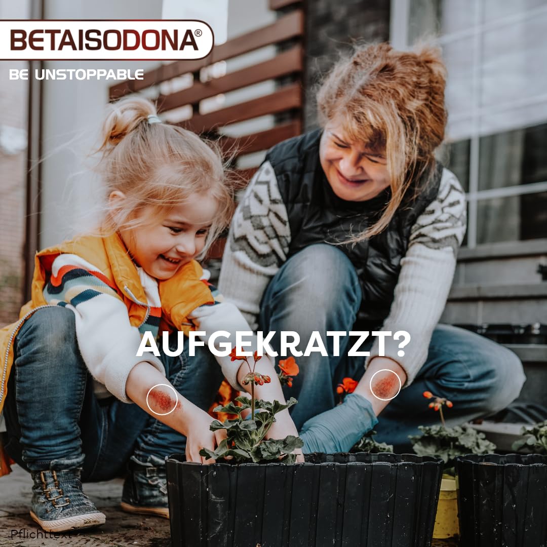 Betaisodona® Salbe 100 g Wunddesinfektion für Erwachsene und Kinder ab 1 Jahr, Wunddesinfektionsmittel ohne Alkohol mit PVP-Iod – brennt nicht