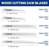 WORKPRO 32-Piece Reciprocating Saw Blade Set - Metal/Woodcutting Saw Blades, Pruner Saw Blades with Organizer Pouch