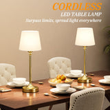 Cordless Table Lamp Rechargeable Gold - 1 Pack Brass 4000mAH Battery Operated Lamp for Decor, 3000K Stepless Dimming Touch Control Wireless Lamp for Bedroom, Dining Table, Counter, Living Room