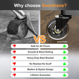 Soontrans Office Chair Wheels 10mm Stem, Compatible with IKEA Chairs ONLY, 3/8" Replacement Rubber Chair Casters, Set of 5, Desk Chair Caster Wheels Protection for Hardwood Floors Carpet