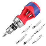 WORKPRO 12-in-1 Stubby Ratcheting Multi-bit Screwdriver, Short Screw Drivers with Magnetic, Quick-load Mechanism, Premium S2 Steel, Small Screwdriver with Double End Bits in Handle