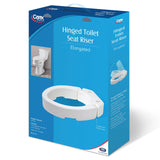 Carex Elongated Hinged Toilet Seat Riser, Adds 3.5 Inches of Height to Toilet, 300 Pound Weight Capacity, Raised Toilet Seat