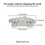Custom Diamond Grillz for Men - Iced Out Detachable Gold & Silver Teeth Covers - Bling Hip Hop Mouth Jewelry (Silver)