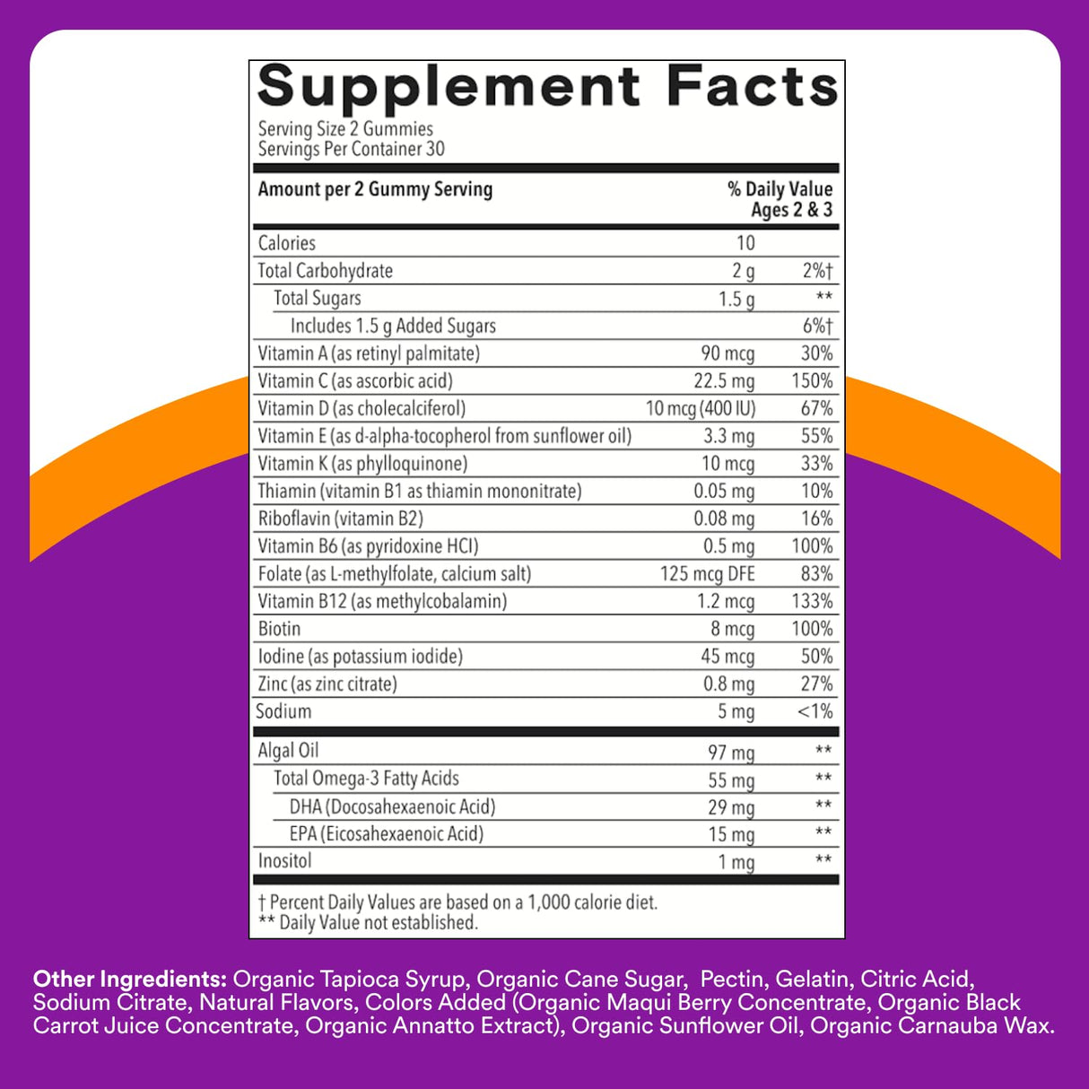 SmartyPants Toddler Multivitamin Gummies - Improved Formula: Omega 3 (DHA/EPA), Vitamins D3, C, Vitamin B12, B6, A, K & Zinc, Biotin, Gluten Free, Three Fruit Flavors, 60 Count (30 Day Supply)