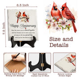 LukieJac Anniversary Couples Gifts - Cardinal Ceramic Plaque - Happy Anniversary Presents for Couples - Romantic Wedding Celebrate Keepsake Desk Decorations Christmas Gift