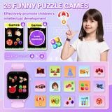 Vakzovy Kids Smart Watch Girls Gift for Girls Age 6-12, HD Touchscreen Kids Watch with 26 Games Camera Video Music Player Pedometer Educational Toys Christmas Birthday Gifts 5 6 7 8 9 10 Year Old