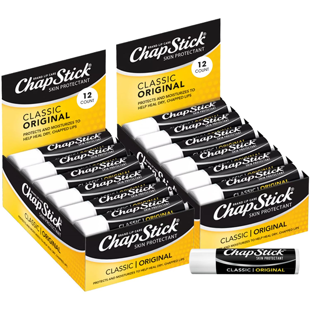 ChapStick Bulk Lip Balm, Classic Original 24-Count – Lip Moisturizer for Dry Lips, 0.15 Ea
