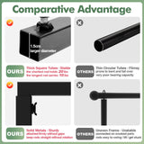 Putros Over The Table Rod Stand with Clamps Black 13"-42'' Tall 29"-98" Length Adjustable Metal Table Arch Hanging Rod Stand for Party Wedding Anniversary Christmas Decoration