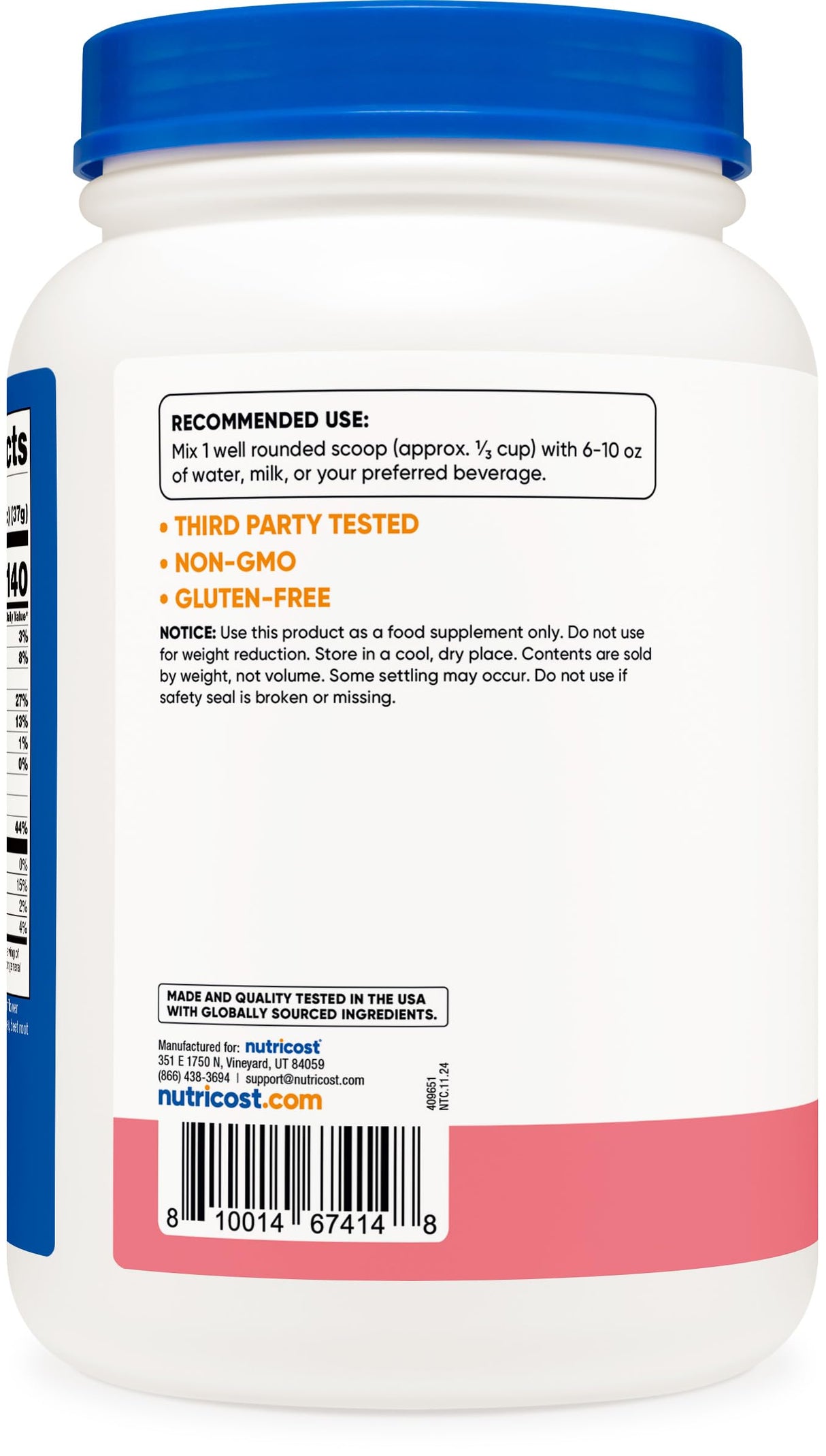 Nutricost Whey Protein Concentrate (Strawberry Milkshake) 2LBS - Gluten Free & Non-GMO