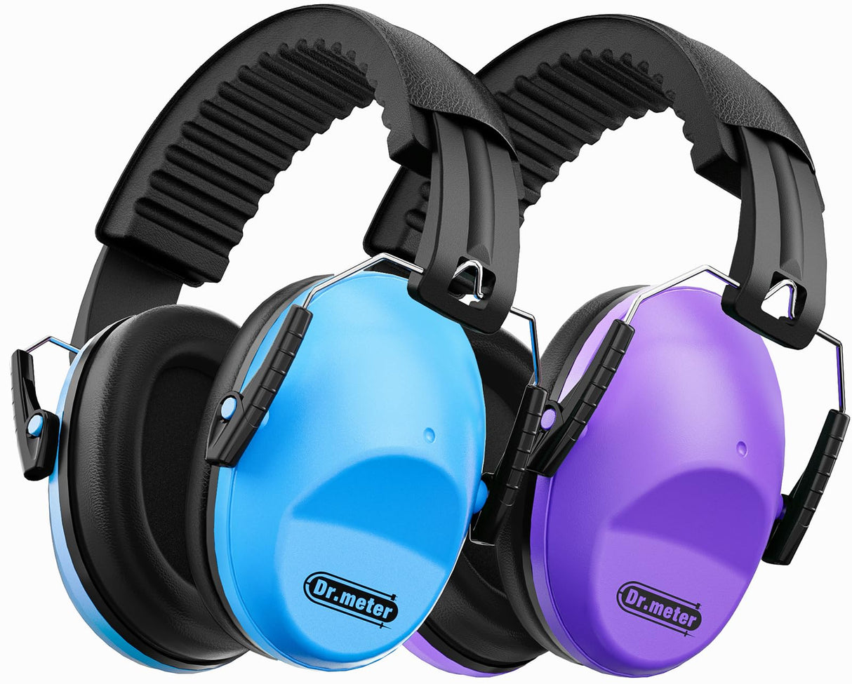 Dr.meter Noise Cancelling Headphones for Kids Adults 2 PACK, SNR27.4 Ear Protection Kids Ear Muffs, Adjustable Earmuffs for Monster Jams, Sensory Autism, Concerts, Fireworks