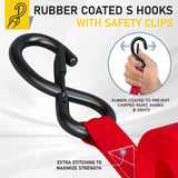 AUGO Ratchet Straps Heavy Duty 4 Pack -15 FT - 2200 LB Break Strength – with Safety Lock S Hooks - Cargo Straps for Moving, Appliances, Motorcycle – Soft Loop Tie Downs