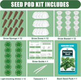 Basil Seed Pods for AeroGarden - 12 Hydroponic Refill Herb Pods with Seeds of Genovese Basil for Most Hydroponic Systems of Ahopegarden, GARDENCUBE, iDOO, and URUQ, Grow Your Own Herb Garden at Home