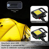 MAKDAK COB Rechargeable Keychain Flashlight 4Pack, High Lumen Super Bright LED Work Light with Magnet,Clip,Bottle Opener for Dog Walking,Car Repair, Emergency,Camping,EDC
