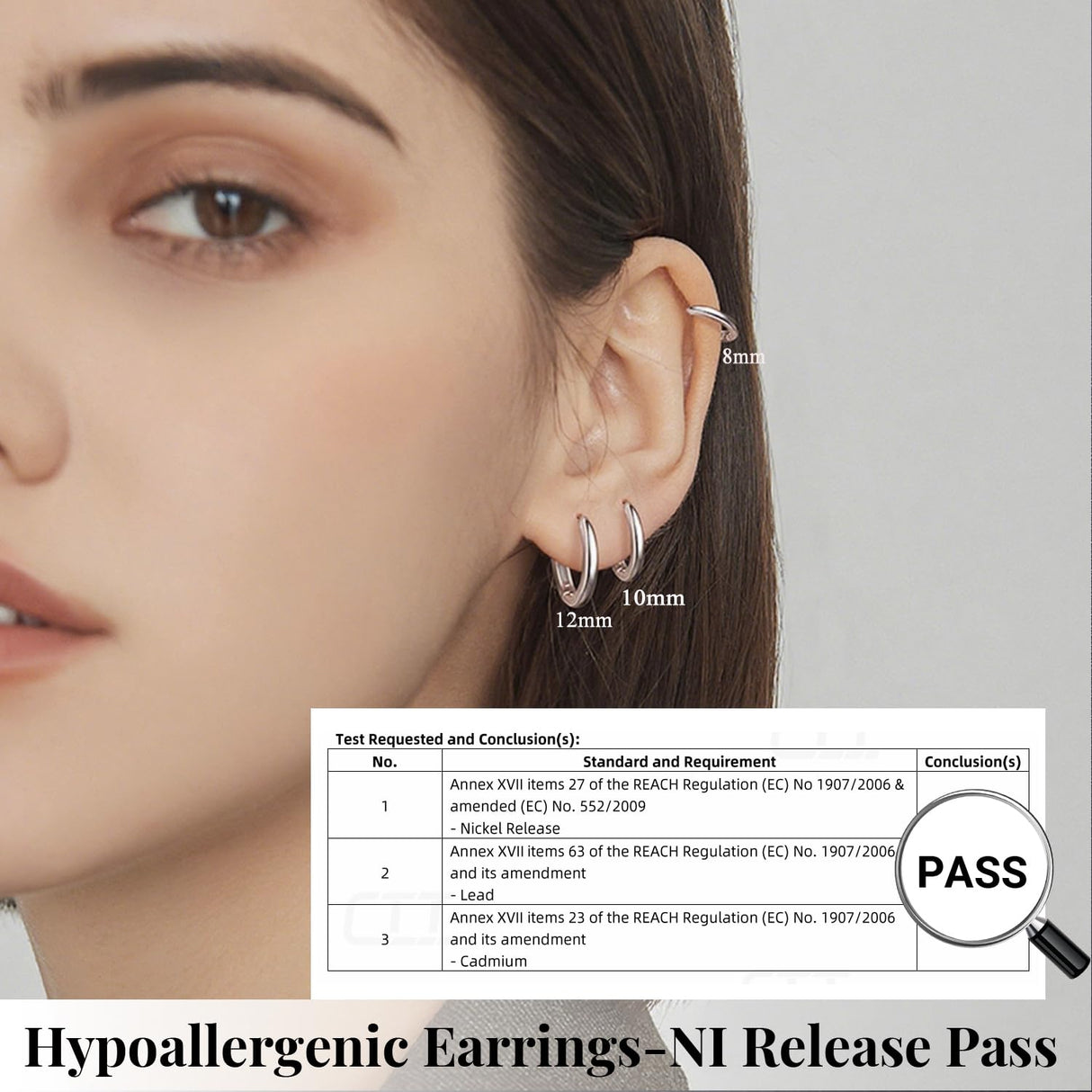 AOEDEJ G23 Titanium Hoop Earrings 18G Small Huggie Hoop Earrings