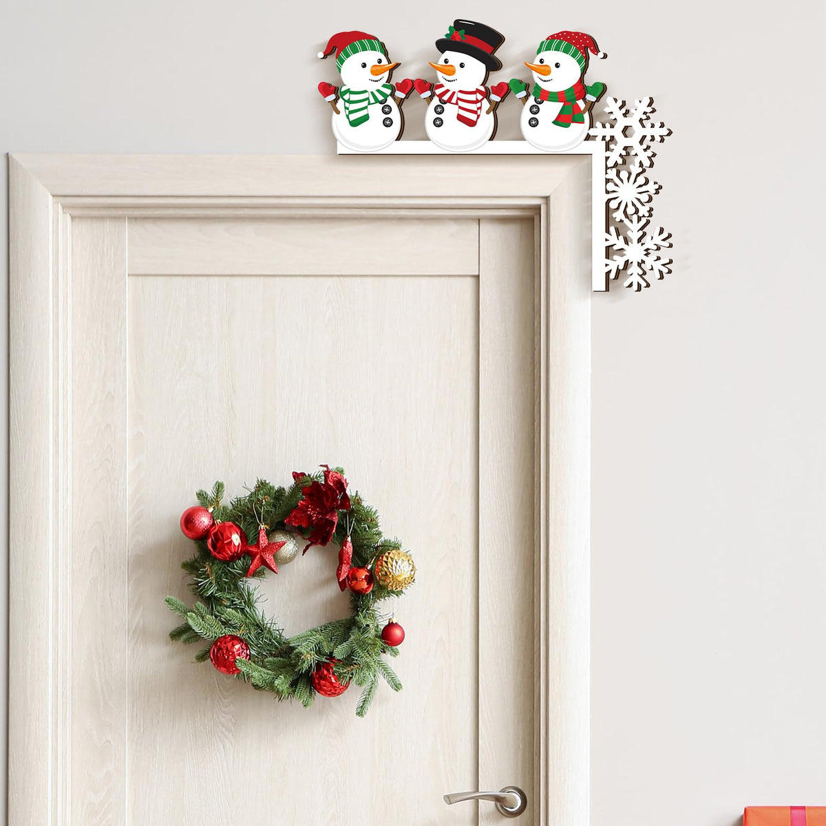 Qunclay 6 Pcs Christmas Door Corner Frame Decoration Christmas Door Topper
