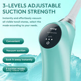 ALITAKE Electronic Vacuum Tonsil Stone Remover - Tonsil Stone Removal Kit with Built-in LED Light & 3 Suction Mode - Fight Bad Breath Oral Irrigator & 5X Magnifying Mirror for Tonsil Stone Removal - Green
