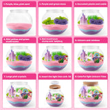 JOYEEMAX Unicorn Light-Up Terrarium Kit for Kids - LED Night Light Birthday Gift for Girls Ages 4 5 6 7 8-12 Year Old - Unicorn Toys for Girls - DIY Arts and Crafts Kit for Kids