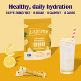 Ultima Replenisher Daily Electrolyte Powder Drink Mix – Sugar Free – Lemonade, 20 Stickpacks – Hydration Packets with 6 Key Electrolytes and Trace Minerals – Keto Friendly, Vegan, Non-GMO