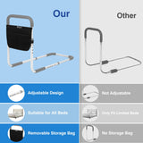 Panta Bed Rails for Elderly Adults, Adjustable Bed Assist Bar for Seniors, Medical Bed Safety Rail with Storage Bag and Fixing Strap, Portable Bed Cane Fit King, Queen, Full, Twin, Medium, Grey