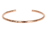 John S. Brana 3mm Hammered Copper Cuff Bracelet Handmade Jewelry - 100% Solid Uncoated Copper (6.5)