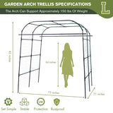 BAXAM Wide Arch Trellis 7FT Extra Tall Garden Trellis Arch – Sturdy Plastic Coated Steel Metal Arch for Garden Climbing Plants & Vegetables, Weather-Resistant Outdoor Cucumber Trellis Arch