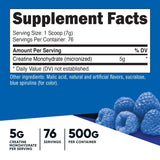Nutricost Creatine Monohydrate Powder (Blue Raspberry), 500 Grams (1.1 LBS)