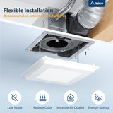 Amico Bathroom Exhaust Fan with Light, 80 CFM, 0.9 Sones, 5CCT, Easy Retrofit without Attic Access, Adjustable Bathroom Fan with light, Quiet Operation, ETL & FCC Certified