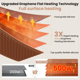 Warming Mat for Food, 24"x15" Food Warming Mat 6 Temperature & Timer Settings Upgrade Graphene Fast Full Surface Heating-Versatile Food Warmer for Gatherings, Parties, Everyday Use-Light Caramel