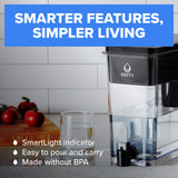 Brita 27 Cup Water Filter Dispenser with Elite Filter, NSF Certified to Remove 99% of Lead, Reduces 30 Contaminants Including Microplastics, Mercury & Chlorine, SmartLight Indicator, BPA-Free, Black