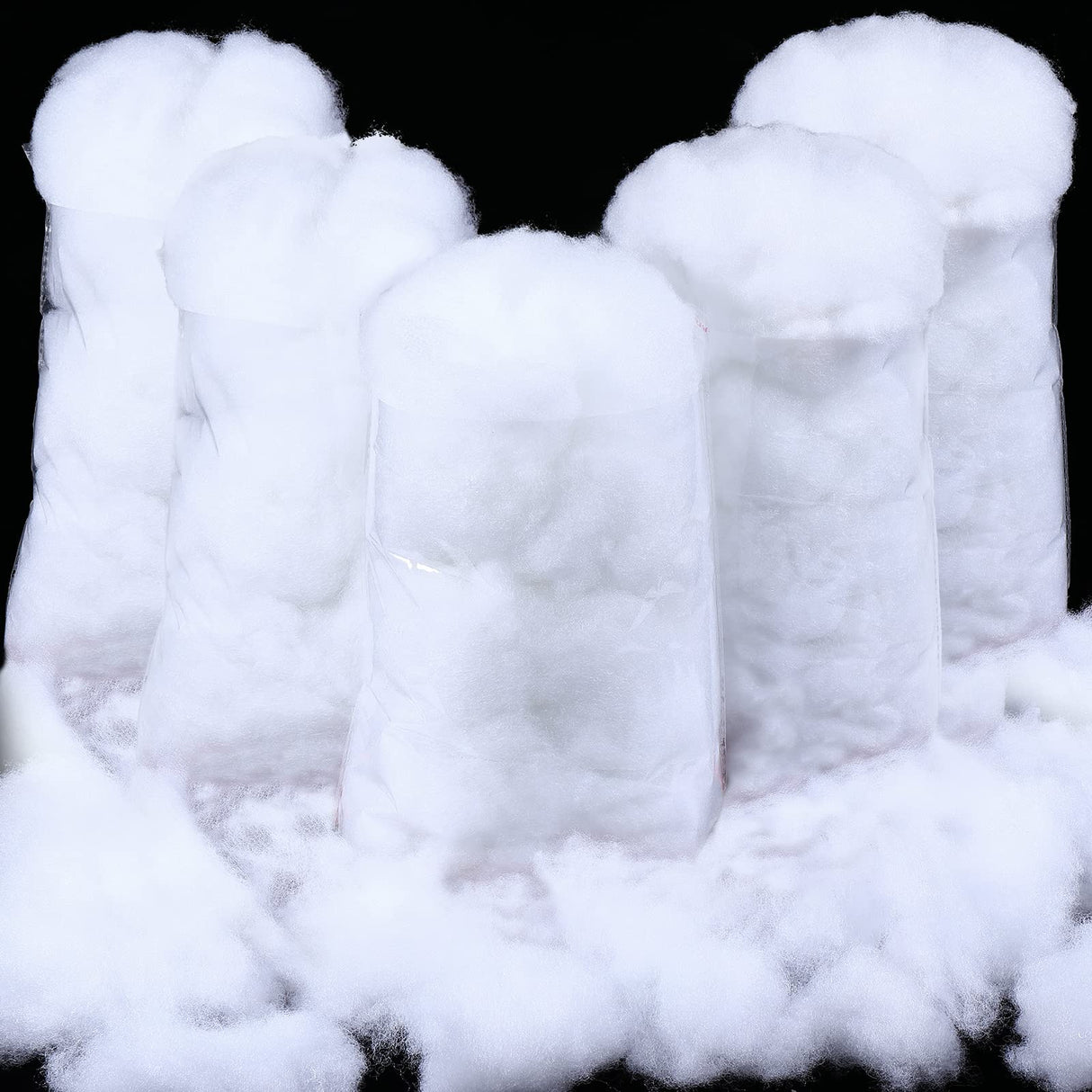 Shappy 17.64 Ounce/ 500 G Fake Clouds Snow Decoration Artificial White Cloud Fiber Faux Fluffy Snow Indoor Soft Artificial Fake White Cotton Winter Craft Decor Christmas Tree Village Displays