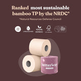 Betterway Unbleached Bamboo Toilet Paper Rolls - Eco-Friendly 3 Ply Toilet Tissue - 12 Long-Lasting Rolls - 360 Sheets/Roll - Organic, FSC Certified, Septic Safe TP - Lint-Free, PFAS-Free Bath Tissue