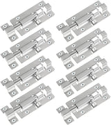 FATLODA 8 Pack Barrel Bolt Latch, Slide Bolt Latch 3 Inches Slide Latch Lock, Thickened Stainless Steel Sliding Lock for Door, Brushed Finish Sliding Bolt Lock, Sliding Bolt Latch with 48PCS Screws