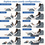 KingPavonini 6PCS Orthopedic Bed Wedge Pillow for Sleeping, Post Surgery Memory Foam for Back, Neck, Leg Support, Acid Reflux, Gerd with Travel Bag (Gray, 20'')