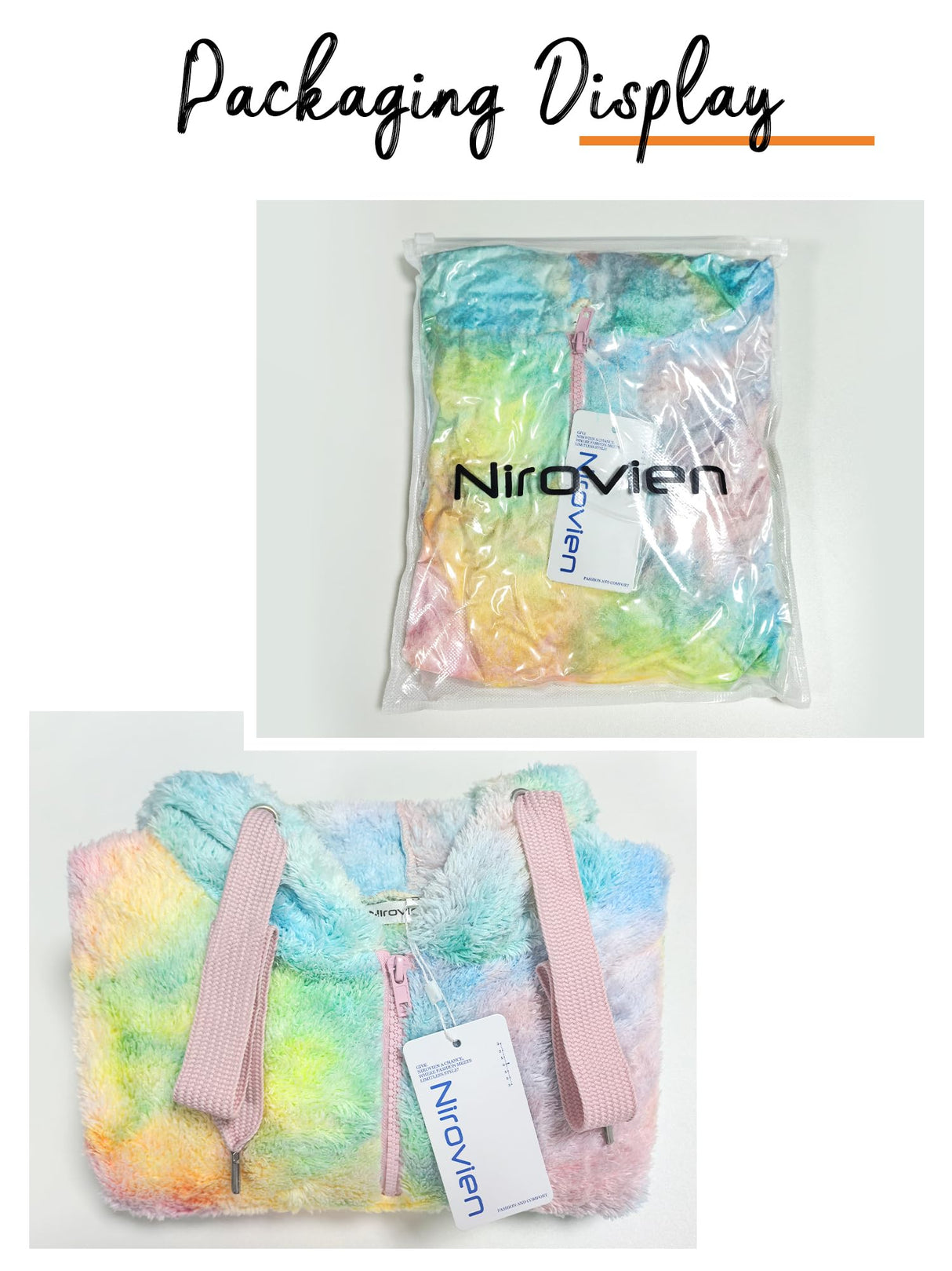 Nirovien Womens Sherpa Hoodie Fuzzy Sweatshirt Fleece Jacket Christmas Sweatshirt Pink Plaid Fluffy Sweaters(Plaid Pink Black,L)