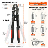 Sanuke Wire Rope Crimping Tool for 3/64 1/16 5/64 inch Aluminum Crimping Loop Sleeves Kit with 160pcs Aluminum Crimping Loop Sleeve and 10pcs Stainless Steel Thimble