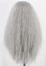 Topcosplay Men Wigs and Beard Set Long Gray Cosplay Halloween Costume Party Wizard Wig