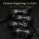 JUBOPE Custom Engraved Bracelets for Men,Adjustable Waterproof
