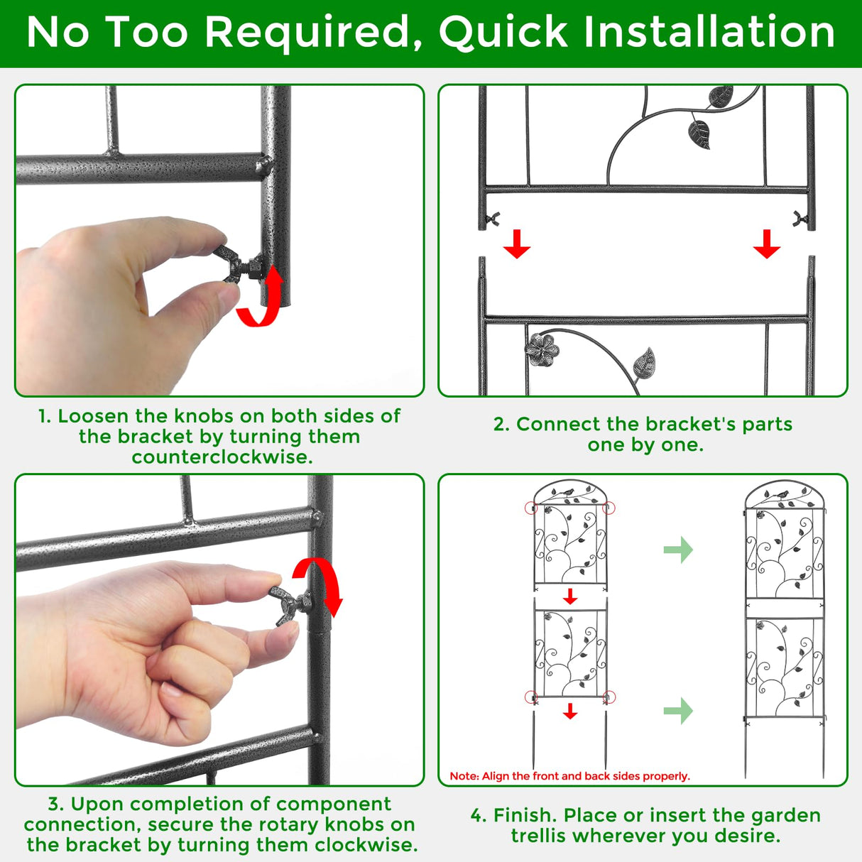 4 Pack Garden Trellis for Climbing Plants, 71 x 20 inch Rustproof Heavy Duty Metal Trellis for Climbing Rose Vine Clematis, Perfect for Premium Patio Decor & Luxury Outdoor Garden Design, Silver Gray