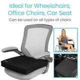Vive Wheelchair Cushion - Wheel Chair Cushions for Senior, Pressure Relief - Wheelchair Pad, Wheelchair Seat Cushion, Foam for Office Chairs, Car, Lightweight, Portable, Easy to Clean (3")