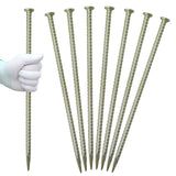 LONSOUR 16 Inch Rebar Stakes 10 Pack – 1/2 Inch Diameter Galvanized Steel Heavy Duty Ground Anchors, Metal Garden Stakes for Camping Tent, Speed Bump, Hard Soil, Fence, Wheel Stop