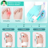 HUQKIYA Bunion Corrector for Women & Men, Orthopedic Bunion Splint with Toe Separator Adjustable Toe Straightener Suitable for Left/Right Feet Hallux Valgus Relief (White 1Pcs)