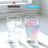 VOGVOG Reusable Ice Cubes for Coolers, Zero Refreezable Ice Cubes Set with Storage Bag, Non-Melting BPA-Free Plastic Ice Cubes for Drinks, Camping, Beach (Color-Changing, Round-300 Pack)