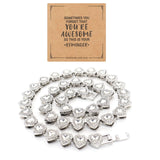 fasone Rhinestone Hearts Necklace, Iced Out Hearts Jewelry，Silver Tennis Necklace For Women，Tennis Necklaces For Women, Heart Tennis Necklace (White_17.7inch)