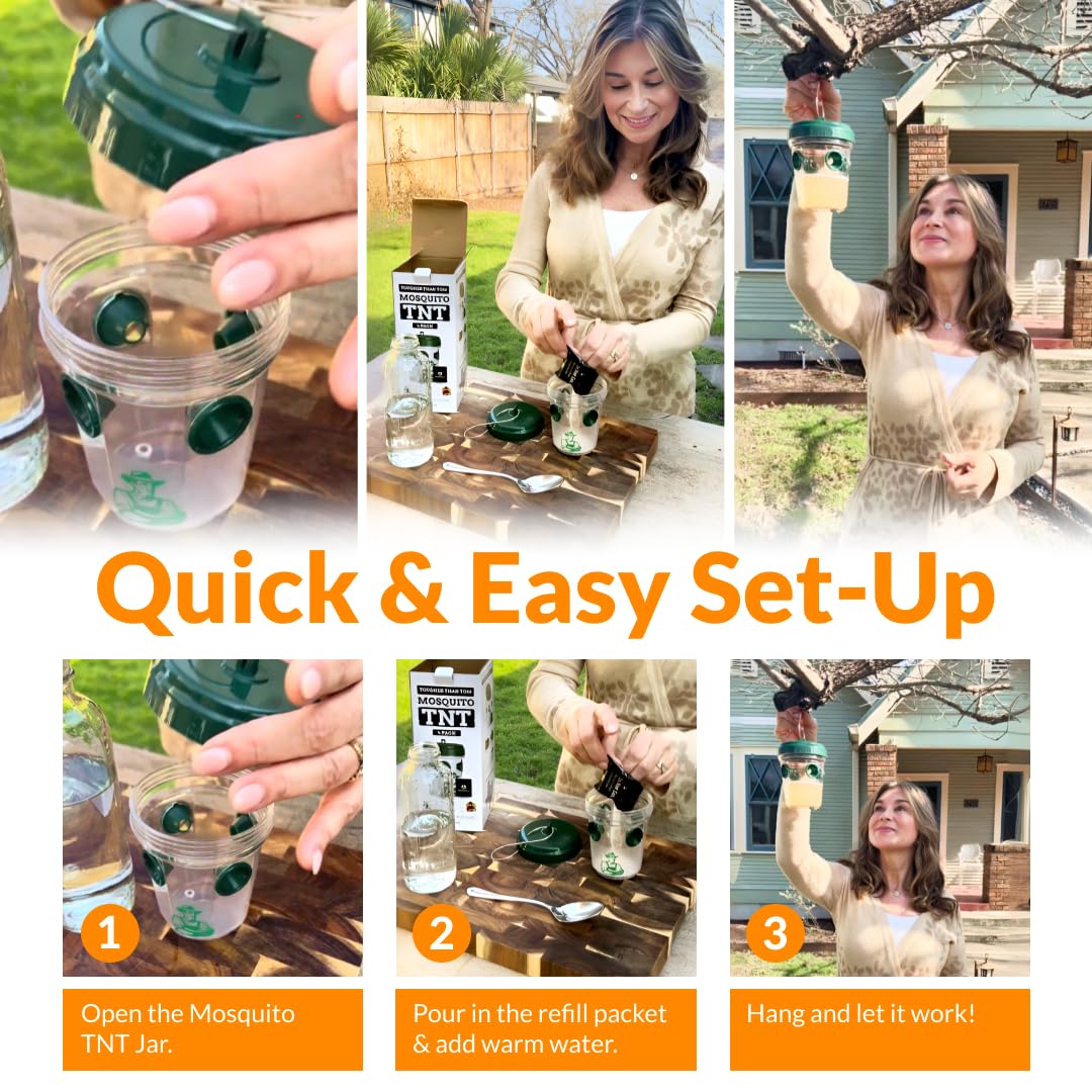 Tougher Than Tom Mosquito TNT 2.0 Mosquito 12 Bait Bags, Outdoor Insect Control, Easy Setup, Family & Pet Friendly, Ideal for Backyards, Camping, Gardens, BBQs, Picnics & More