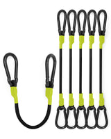 8 Pcs 24 Inch Heavy Duty Carabiner Bungee Cord Outdoor with 190 Lbs Max Break Strength, Black/Yellow Bungee Straps with Upgraded Carabiner Hooks for Luggage Rack, Cargo, Hand Carts, Bike, Camping, etc