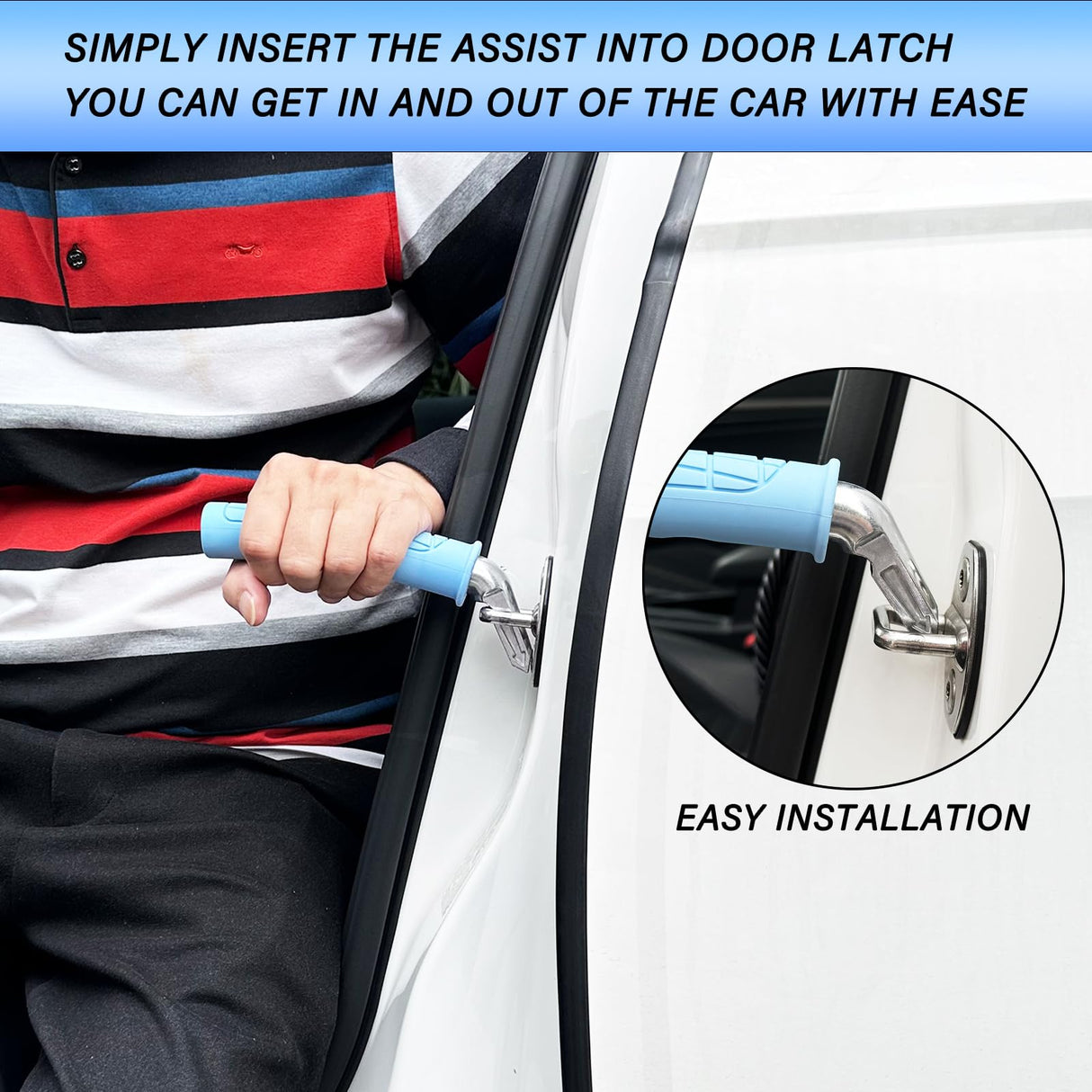 Portable Car Door Handle Assist - 2 Pack Vehicle Support Handle, Easy Sit To Stand Assistance For Seniors And Handicapped, Supports Up To 450 Pounds