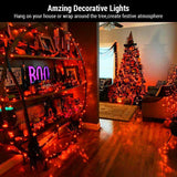BrizLabs Orange Halloween Lights, 69.6FT 300 Count Halloween String Lights Linkable, UL Certified Orange Light String, Mini Incandescent Light Set for Indoor Outdoor Christmas Fall Thanksgiving Tree