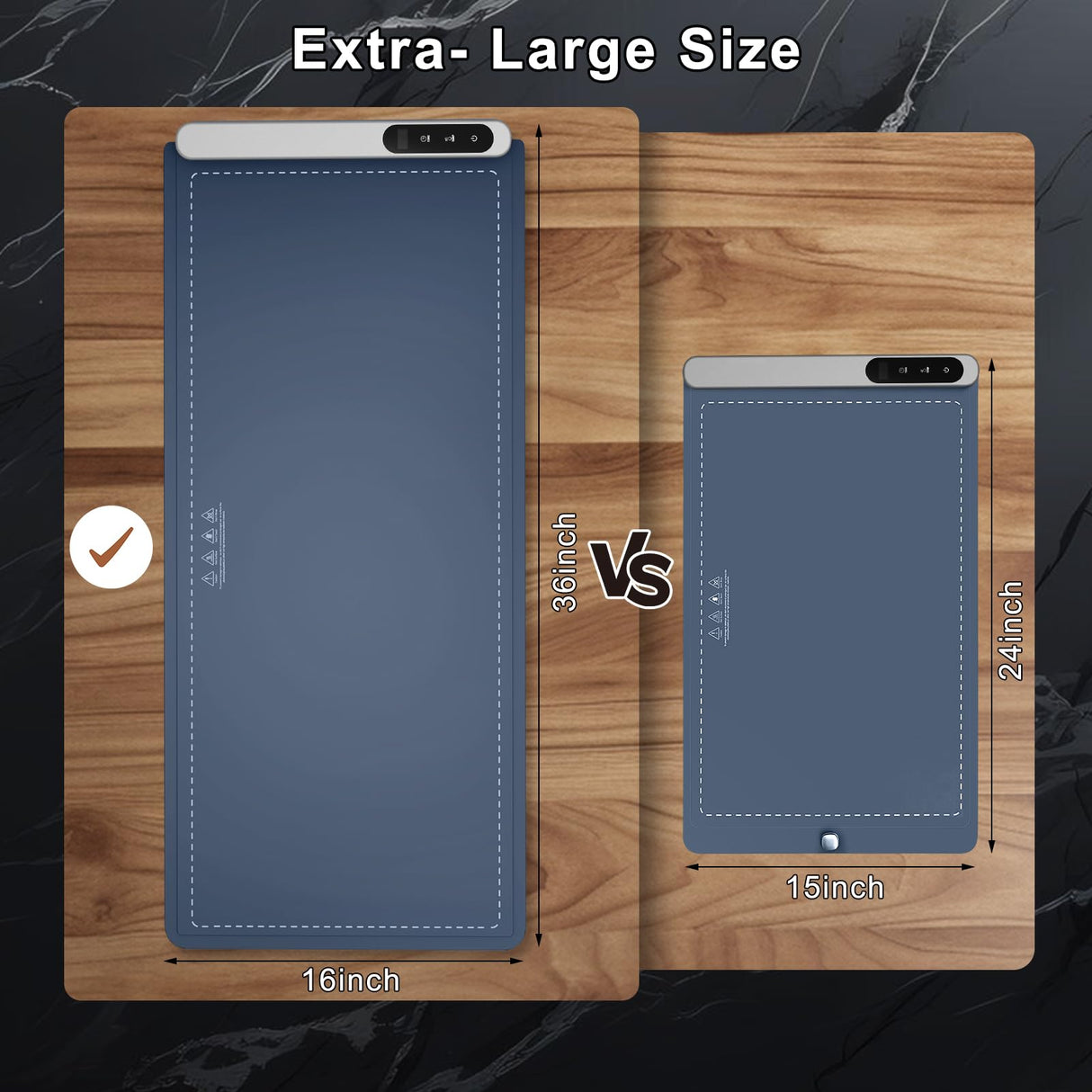 FYY Extra Large Warming Mat for Food - Rapid and Full Surface Heating, 6 Temp Settings, 6H Timer, Rollable Portable Food Warming Mat for Gatherings, Parties, Keep Meal Warm (XX Large Size, Navy)