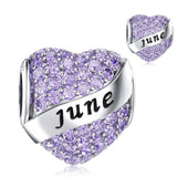 DALARAN Birthstone Charms for Pandora Bracelet 925 Sterling Silver Heart Bead Happy Birthday Present for Women (Jun Birthstone Charm-box)